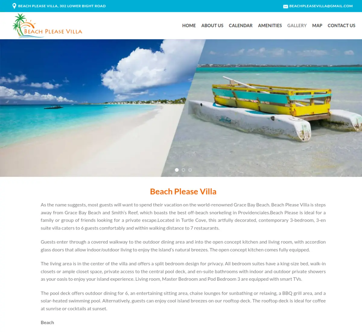 Beach Please Villa website