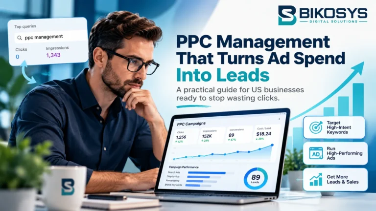 Business owner evaluating PPC management and advertising lead generation